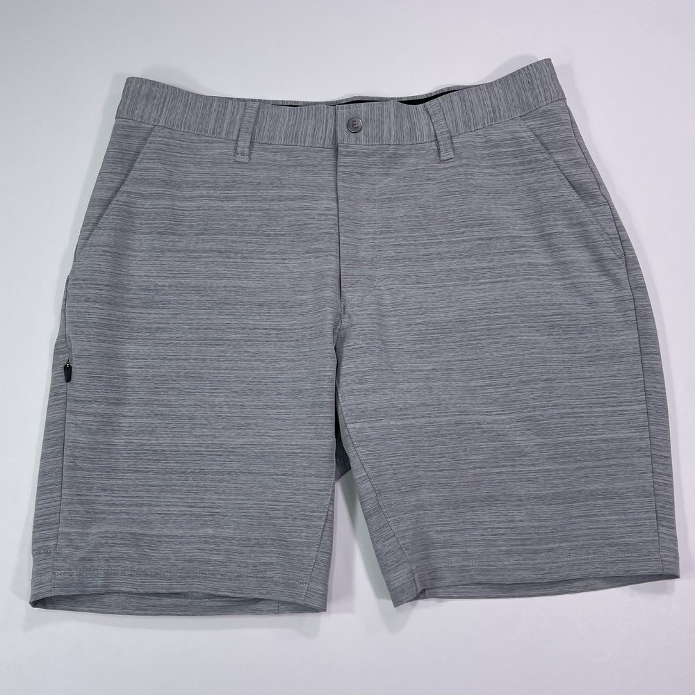 BYLT Premium Mens Everyday Shorts Grey Size 34 Performance Stretch 9"